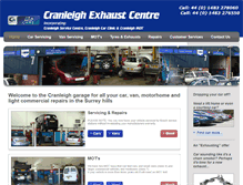 Tablet Screenshot of cranleighexhaustcentre.co.uk